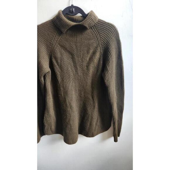 Theory Sweater Womens Small Brown 100% Cashmere Moving Rib Turtleneck Pullover - Picture 3 of 7
